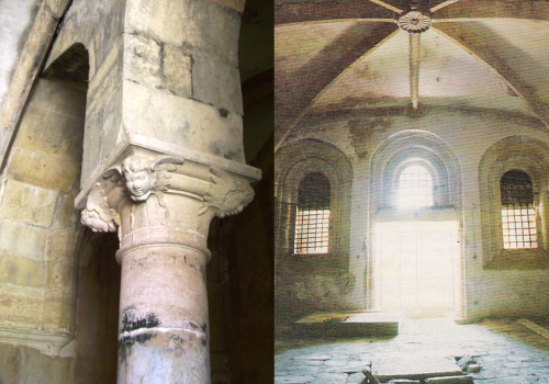 Coluna dos Anjos e adega na cave do Convento de Cristo, Tomar
